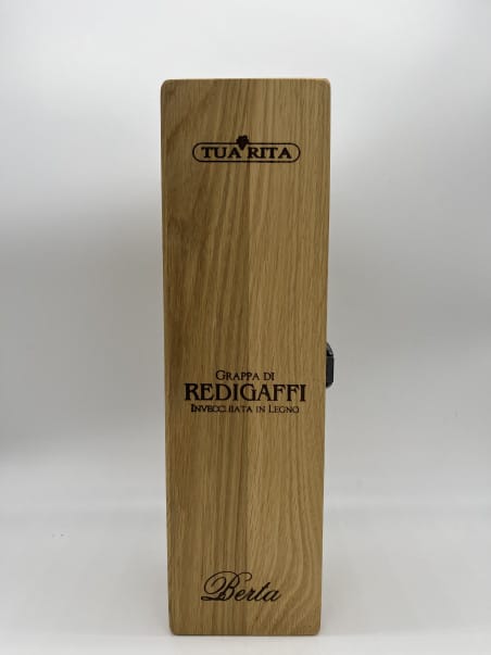 Grappa di Redigaffi, Tua Rita, caisse en bois