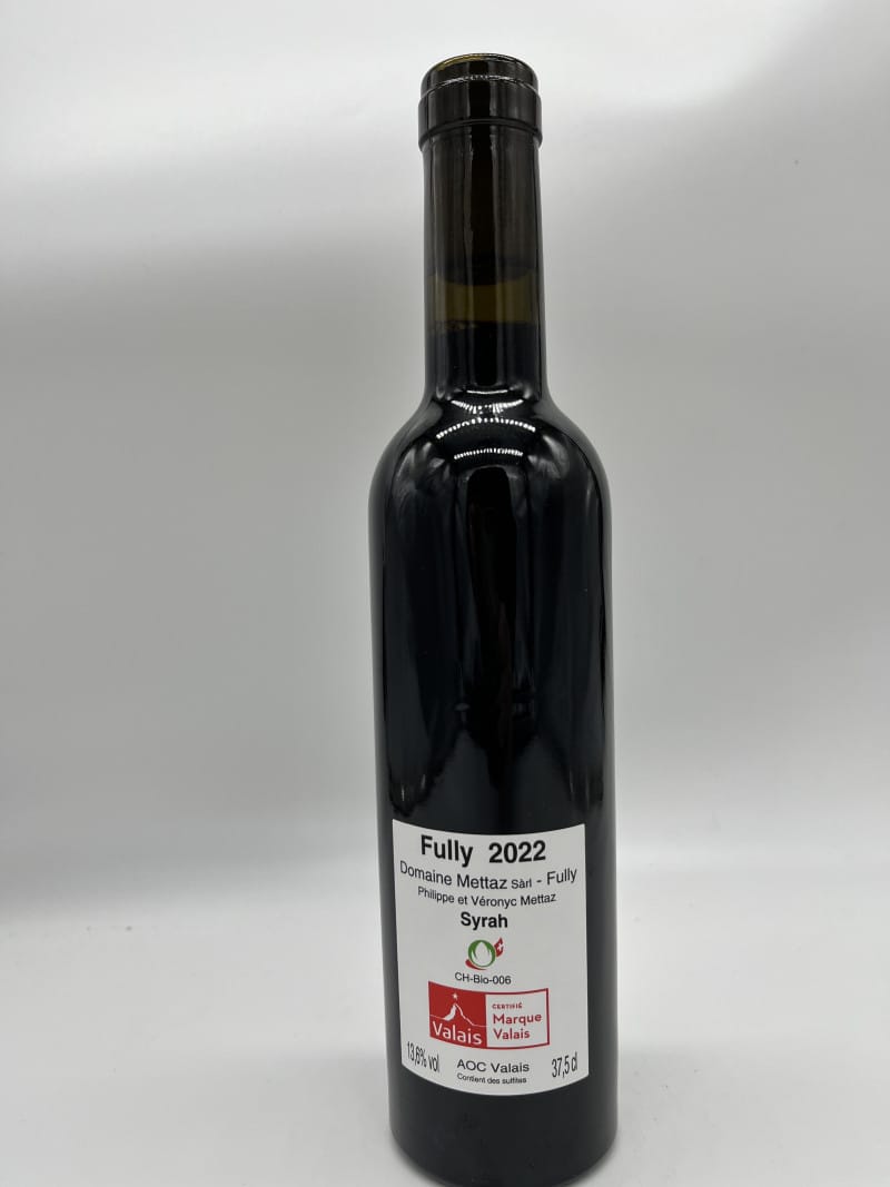 Syrah 2022, Domaine Mettaz demi-bouteille Syrah 2022, Domaine Mettaz demi-bouteille